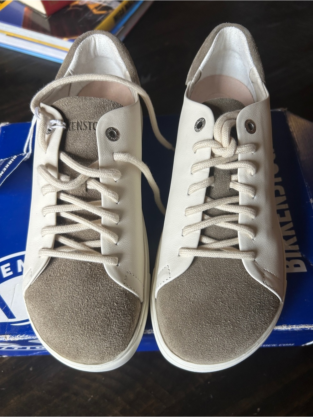 Birkenstock Women’s Casual Lace-Up Sneaker in Beige and Taupe 7